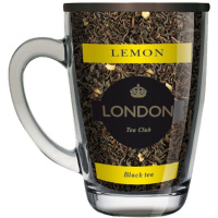 Чай черный Лимон в стеклянной кружке 70гр*20шт ТМ London Tea Club